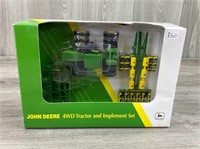 John Deere 4WD Tractor and Implement Set, 1/64,