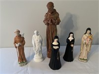 Statues:  St. Francia, St. Therese of Lisieux,