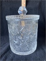 Cut crystal 8 1/2 inch biscuit jar- pinwheel