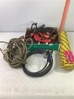 Assorted Ratchets, Rope, Bungee Cords & Cable