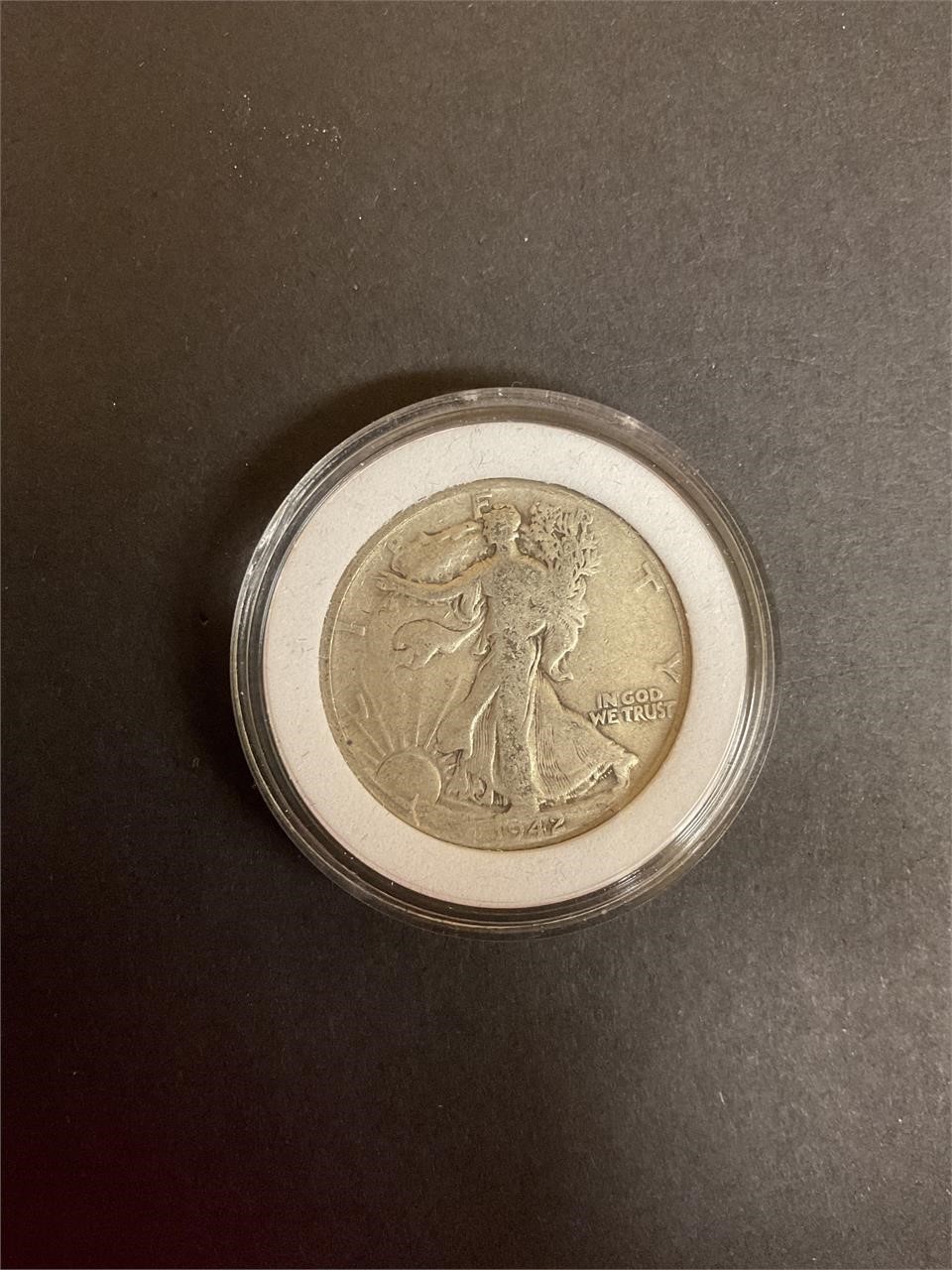 Walking liberty silver half dollar 1942