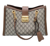 A Gucci GG padlock medium shoulder bag, gold tone