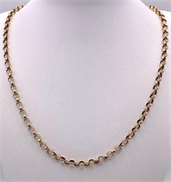 A 14K Yellow Gold Belcher Link Necklace. 52cm leng