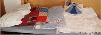 Chenille bedspread, lap quilte, pillows