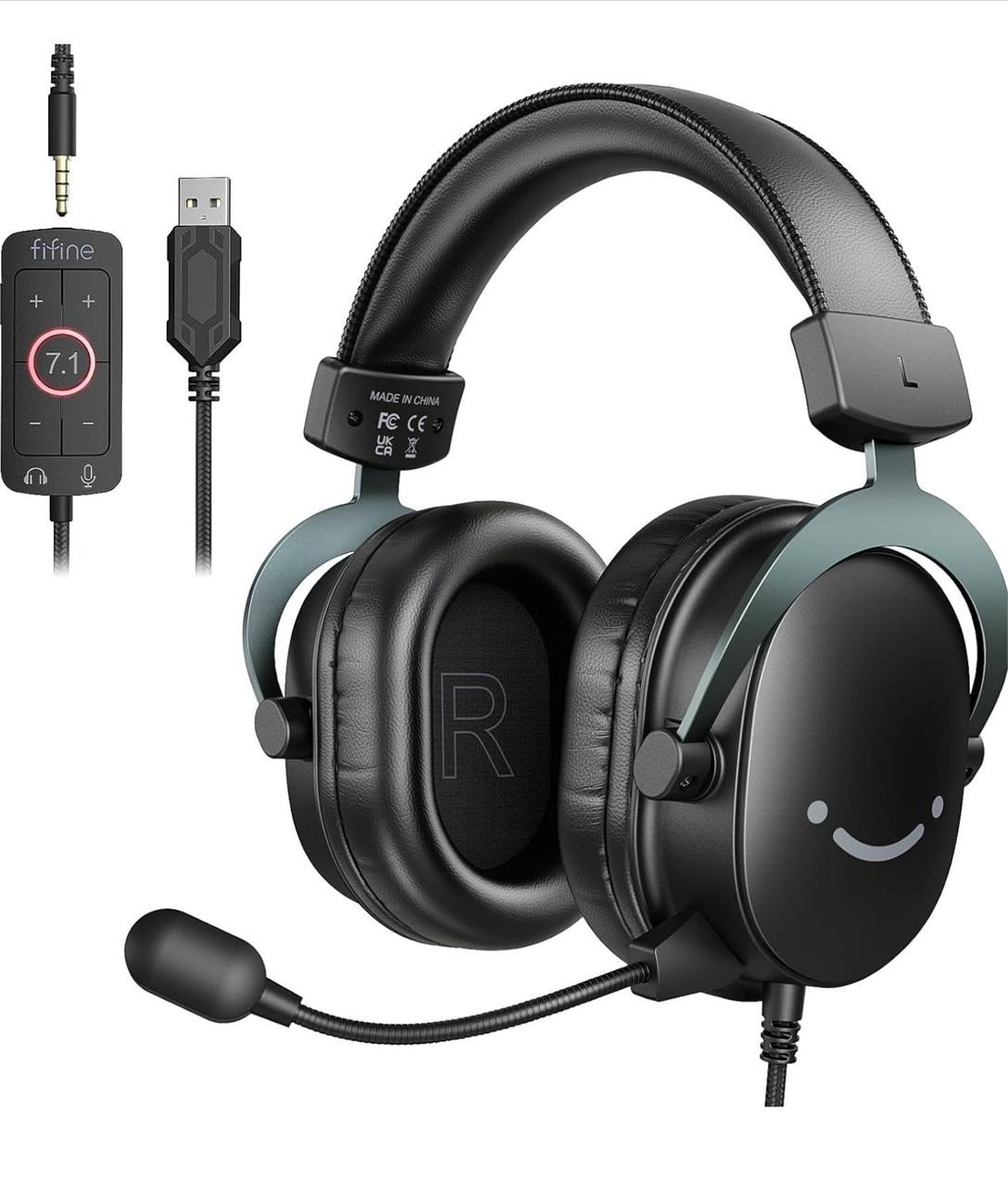 ($60) Fifine PC Gaming Headset with USB/3.5