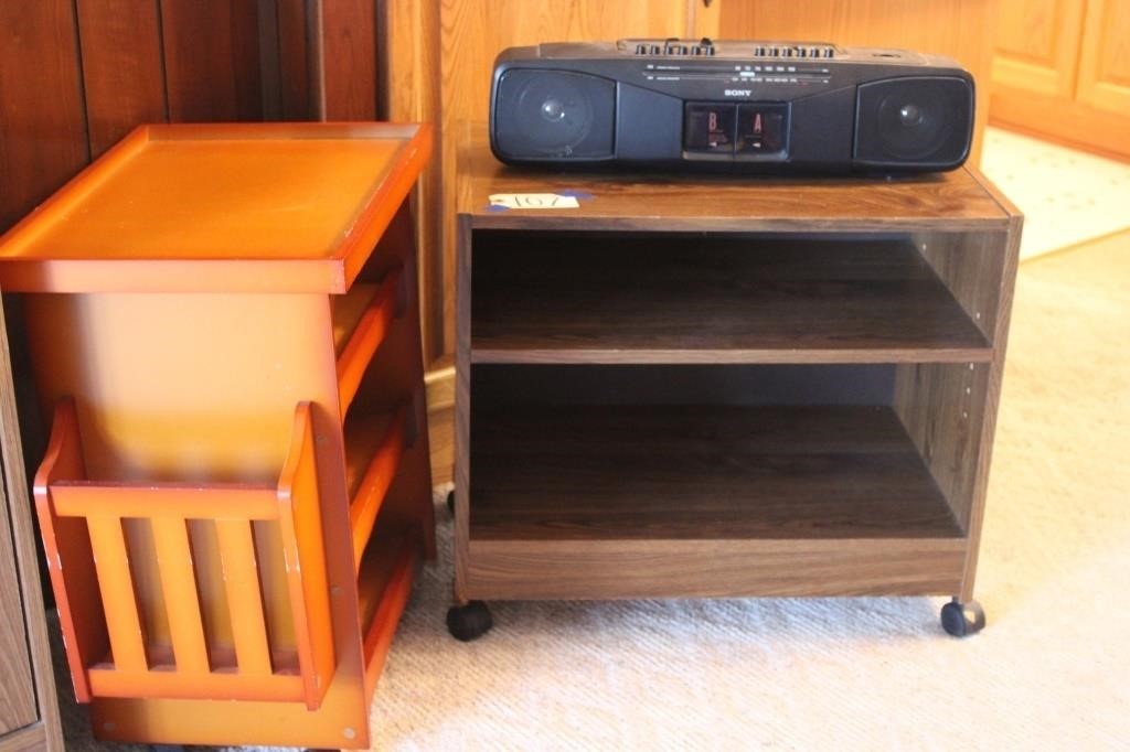 (2) stands and Sanyo radio