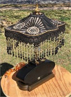 Vintage Black w/ Beads Table Lamp