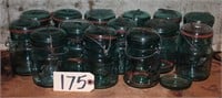 blue jars, ball lock with lids