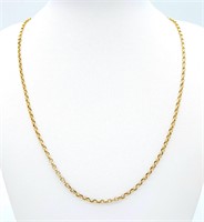 A 9 K yellow gold chain necklace, length: 56 cm, w