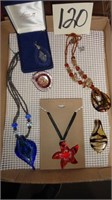 Jewelry – Glass Pendant Necklace Lot