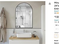 Minuover Arched Wall Mirror for Bathroom
