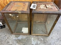 (2) Antique Glass Panel Voting Boxes
