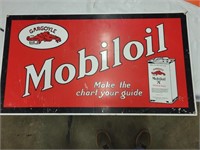 GARGOYLE Mobiloil Double-Sided Metal Sign