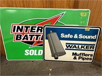 Walker Mufflers & Interstate Batteries Signs,