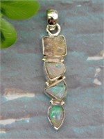 STERLING SILVER OPAL PENDANT ROCK STONE LAPIDARY S