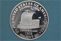 4ozt Silver .999 Round Lewis and Clark