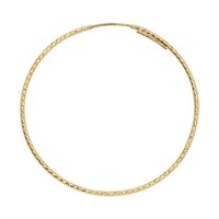 14K Gold 1.1 x 43mm Sparkle Tubing Hoop Earrings