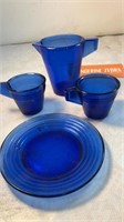 Akro Agate Cobalt Blue Play Dishes