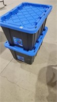 2 heavy-duty 27 gal Hart totes