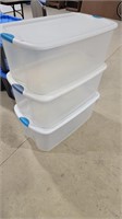 3 large lock lid totes