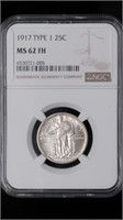 1917 Ty1 Standing Liberty NGC MS62FH