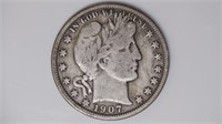 1907-O Liberty Head Barber Half Dollar