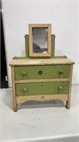 Doll Vanity Dresser with Mirror