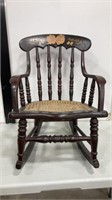 Doll Sized Rocking Chair with Woven Seat