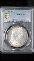 1885-CC Morgan Silver Dollar PCGS MS62