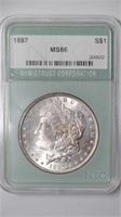 1887 Morgan Silver Dollar NTC MS66