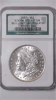 1887 Morgan Silver Dollar NGC BU Binion
