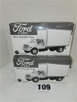 (2) 1:34 Ford F650 Dry Goods Vans by First Gear