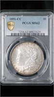 1891-CC Morgan Silver Dollar PCGS MS62