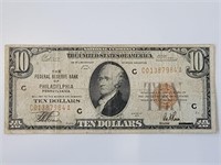1929 $10 Reserve Bank Philadelphia FR-1860