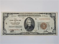 1929 $20 Reserve Bank Philadelphia FR-1870