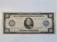1914 $20 Reserve Note Blue Seal FR-979