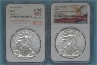 2 - 2016 ASE Silver Eagles NGC MS69