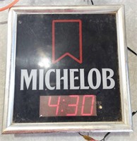 Michelob Digital Advertising Clock Lights up