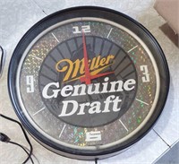 Miller Genuine Draft Advertising Neon Clock