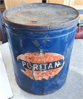 Large Vintage Cudahy's Lard Metal Can