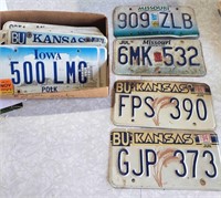 Large Lot License Plates 90's and 00's Iowa Kansas