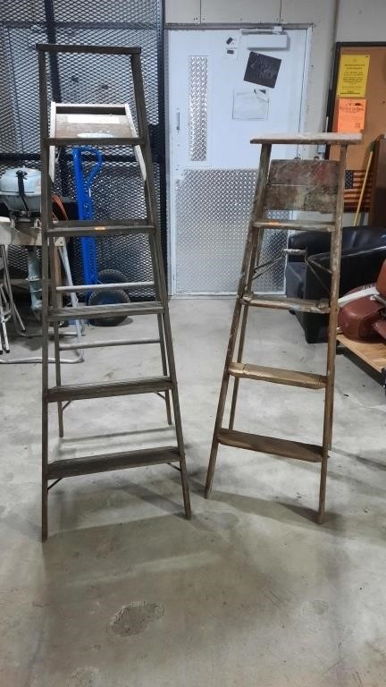 2 Wooden Step Ladders. 5' & 6'