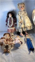 Dolls with Stands Lot