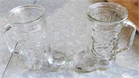 Vintage Glass Cowboy Boot Beer Mugs (2)