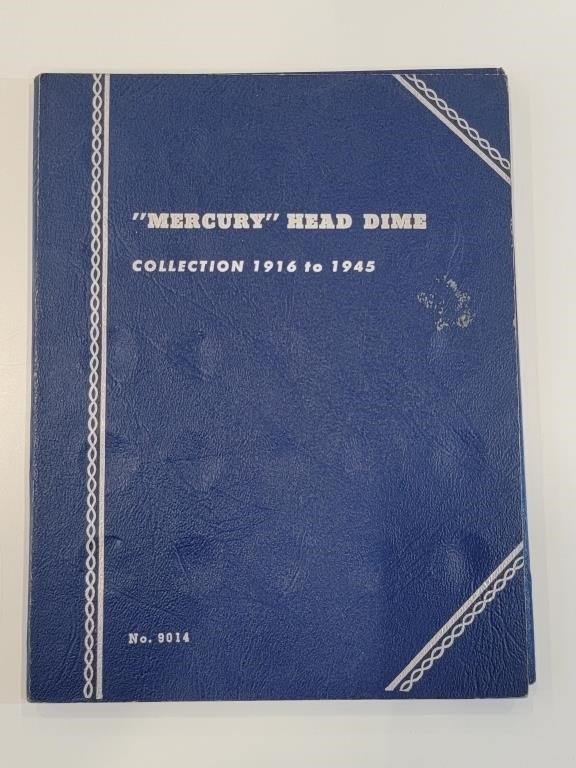 Whitman Blue Mercury Dime Coin Folder