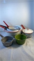 Vintage Metal Cookware Pots Bowls Lot