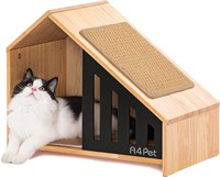 A4PET Wooden Cat Condo with Cushion  Small