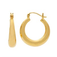 14K Yellow Gold Electroform Hoop Earrings 2.94g