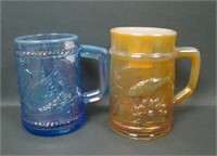 Two Fenton Carnival Glass Mugs