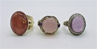 Sterling Pink Gemstone Rings